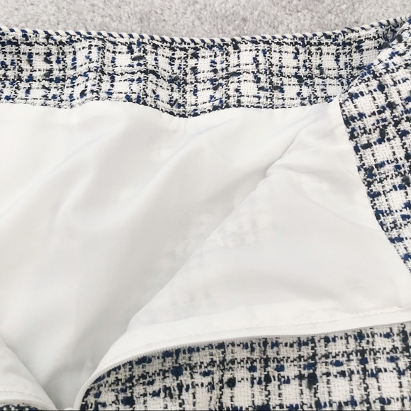 H&M Designer-look Raw Trim Tweed Plaid Skirt - Picture 5 of 8